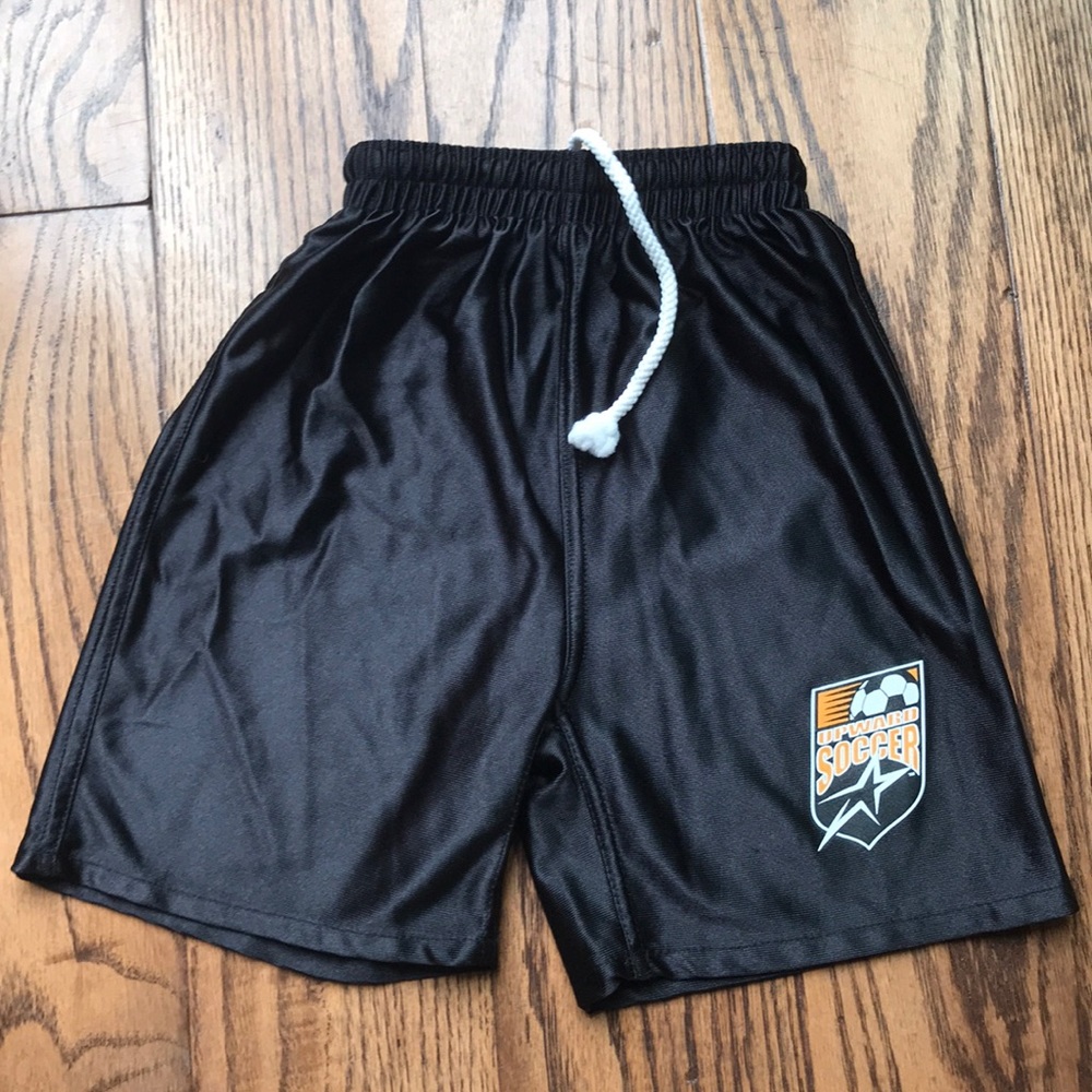 Youth small black athletic soccer shorts